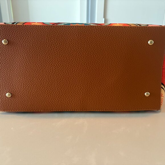 Silk and faux leather Purse - Picture 3 of 4